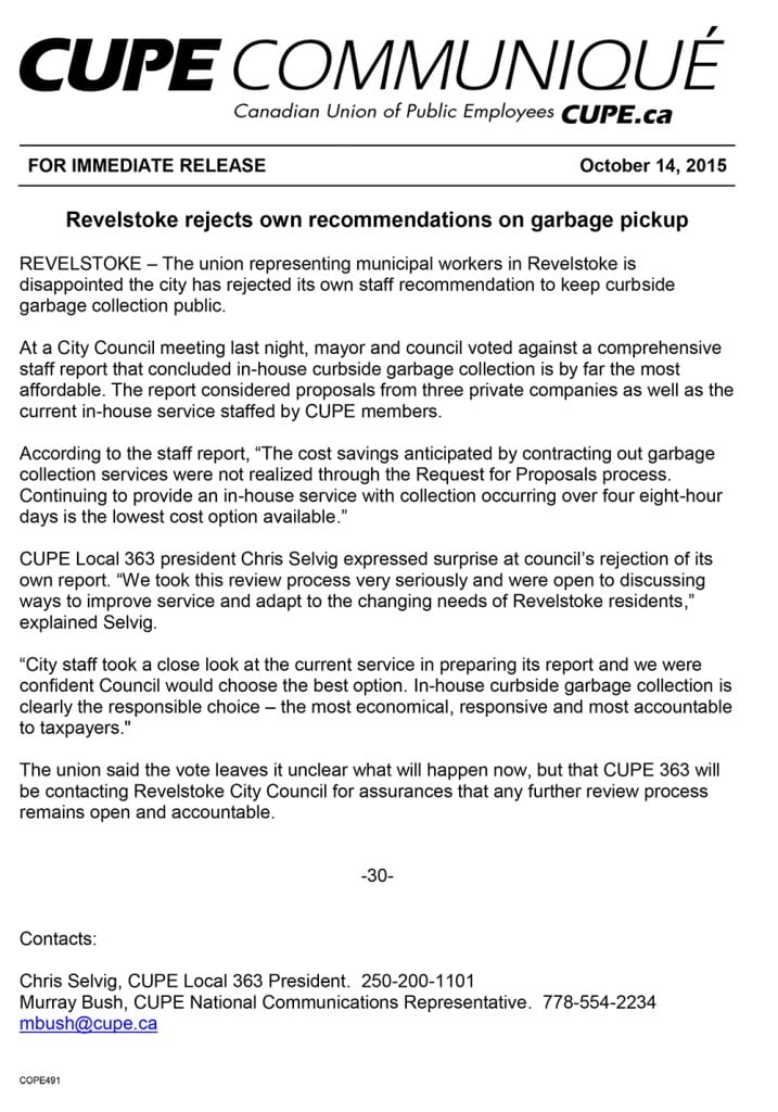 FOR IMMEDIATE RELEASE