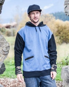 Dougal Pow models an Aparent Clothing hoodie. Photo: William Eaton.