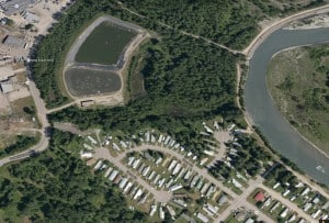 The Revelstoke Sewage Treatment Plant is located between the Southside neighbourhood and the city;s industrial park. Image: Google Maps