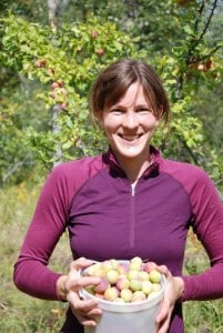 Gleaning volunteer Natalie Stafl. Photo: Revelstoke Bear Aware Society.