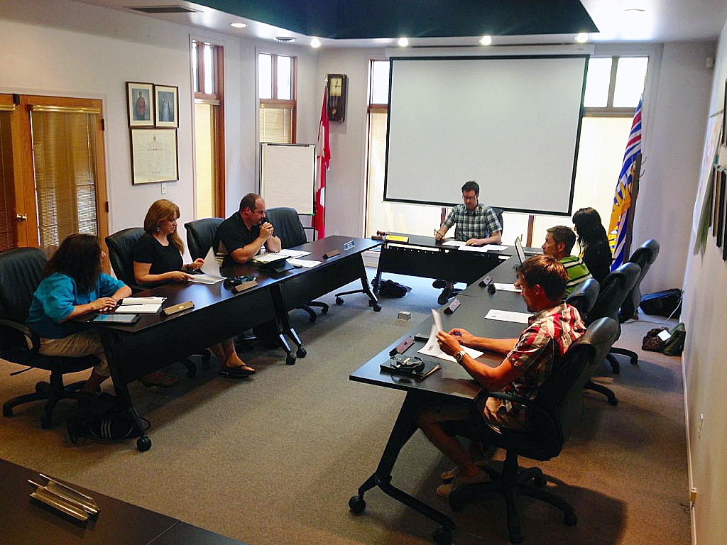 Members of Revelstoke's Advisory Planning Commission. From left: Elaine, Cara, Dean Strachan, Fraser, Bill and Nathan. Photo: Emily Kemp/Revelstoke Mountaineer. 