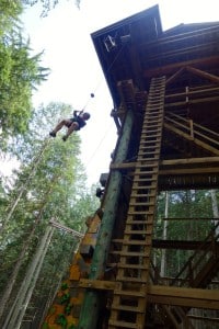 Do you dare to take the plunge? Jacob's Ladder is a scary 12m high drop. Photo: Emily Kemp/Revelstoke Mountaineer.