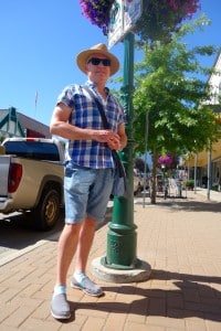 John Whillans wears H&M, Croc shoes and a hat from Revy Outdoors. Photo: Emily Kemp/Revelstoke Mountaineer.