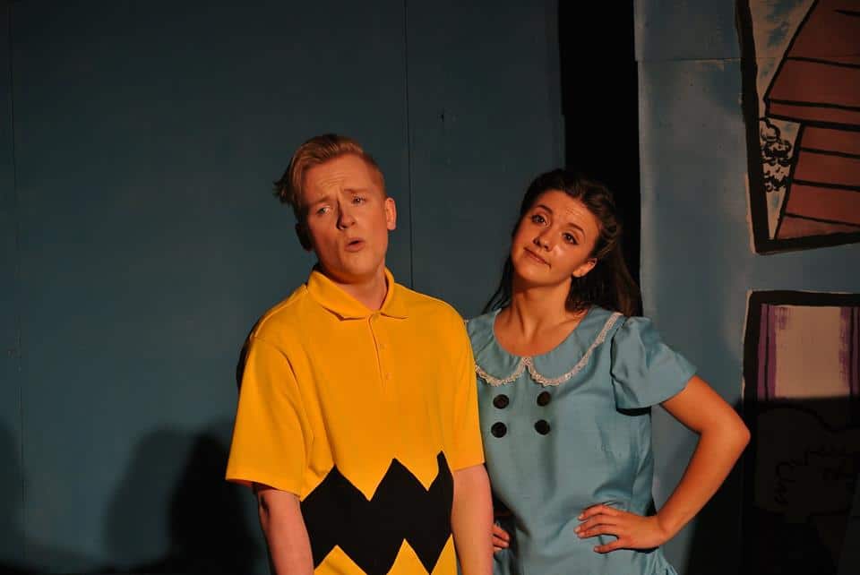 Jarred Stephen as Charlie and Tia Rose Hatley-Webster as Lucy perform in the May performance of this classic Peanuts story. Photo: Trance Blackman.