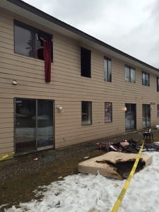 The aftermath of a Mar. 2 fire at the Columbia Gardens apartment complex in Revelstoke's Columbia Park neighbourhood. Photo: Revelstoke Fire Rescue Services