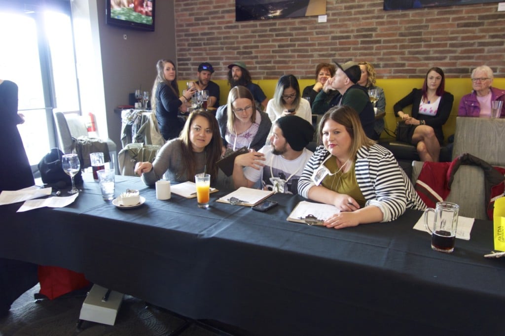 Trashion Show judges (from left) Laura Bennetts from 1st Impressions Hair Salon, Gina Cawthorpe from NCES, Karl Jost from Society Snow & Skate and Britt Cochrane from 1st Impressions Hair Salon. Photo: Jake Philpott