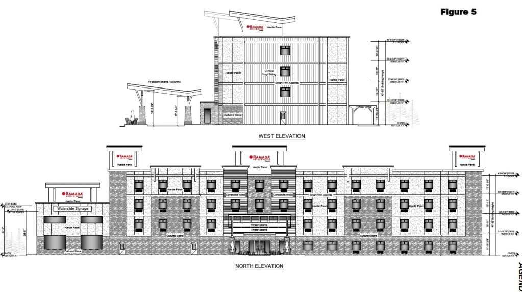 Another rendition of the proposed new Ramada hotel to be located on the vacant lot at the intersection of the Trans-Canada Highway and Highway 23 North. Photo: City of Revelstoke image