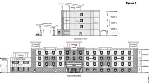 Another rendition of the proposed new Ramada hotel to be located on the vacant lot at the intersection of the Trans-Canada Highway and Highway 23 North. Photo: City of Revelstoke image