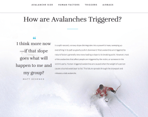 Screenshot from Rescue at Cherry Bowl interactive website. Image: Avalanche Canada