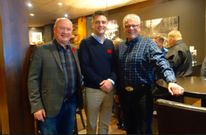 Minister of Transportation and Infrastructure Todd Stone was in Revelstoke on Wednesday Nov. 9. From left: Mayor Mark McKee, Todd Stone and Doug Clovechok. Photo: Emily Kemp/Revelstoke Mountaineer