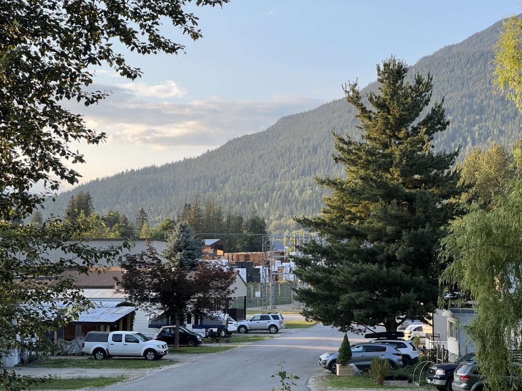 A manufactured home park located near Downie Timber. City council is considering a policy that will impact rules around redeveloping manufactured home parks. Revelstoke Mountaineer file photo