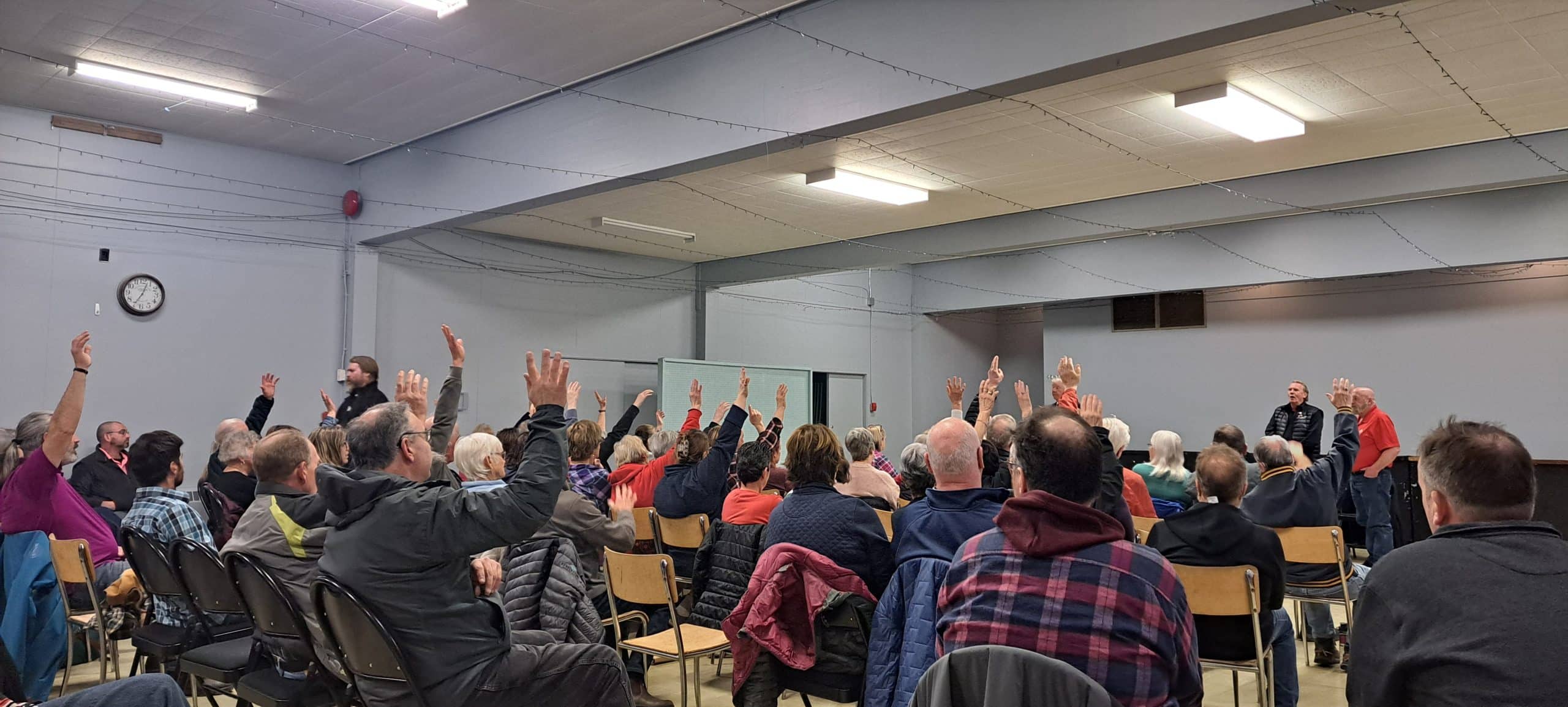 Revelstoke legion members raised their hands when asked who was a member at a March 30 meeting.