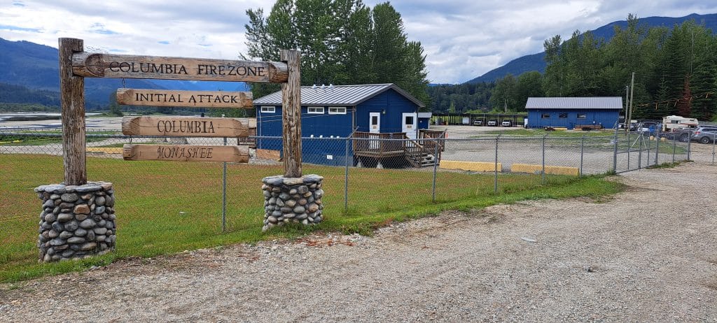 Revelstoke fire base summer 2024 buildings and entrance